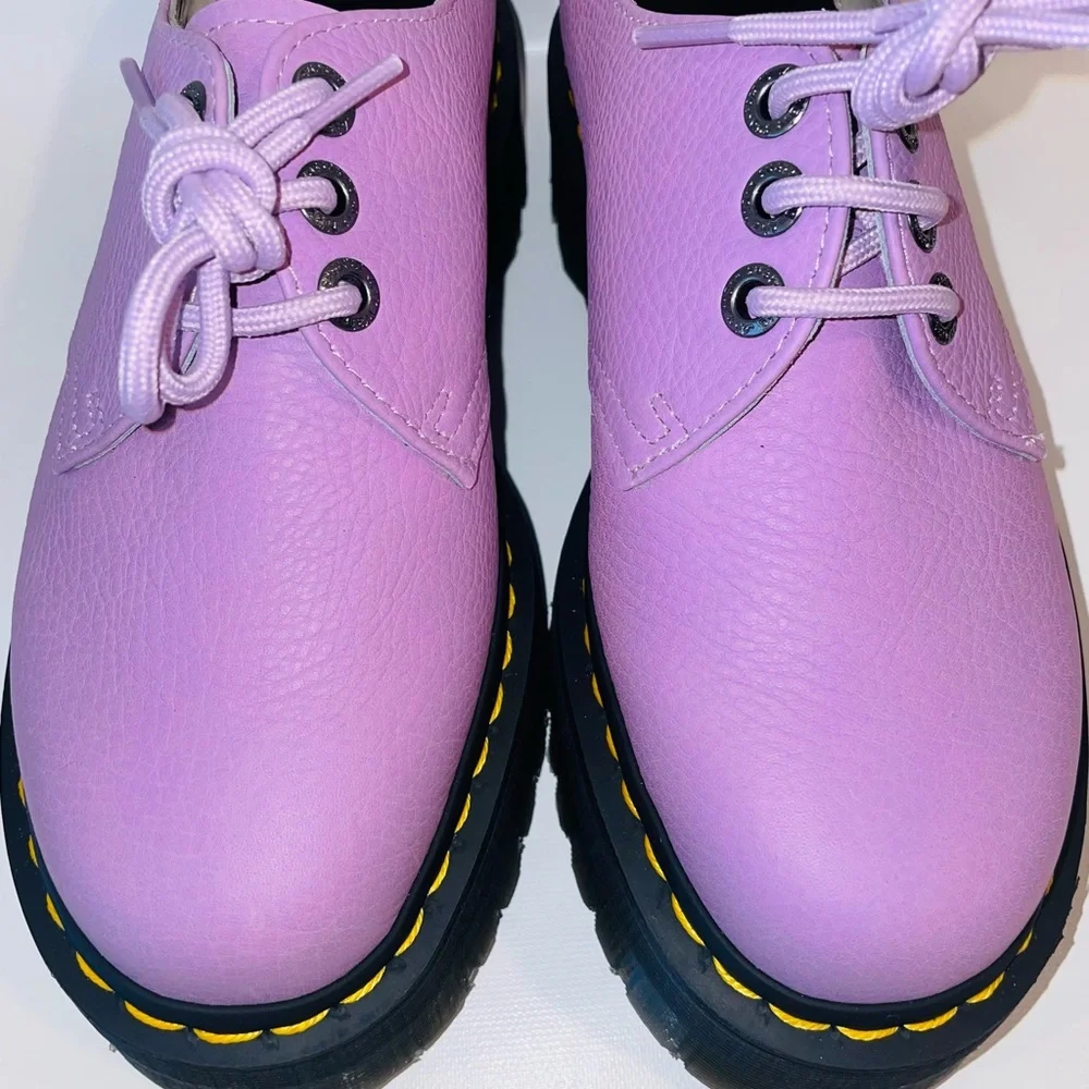 🆕Dr Martens unisex adult 1461 Quad Ii Platform Leather Light Lilac Size 7/8 - Picture 5 of 13
